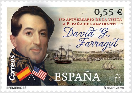 2018-06-08. Efemérides. 150 aniversario de la visita a España del Almirante David G. Farragut. Boceto.jpg