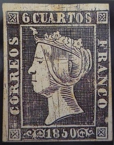 6 cuartos 1850 (Primer falso postal de España).JPG