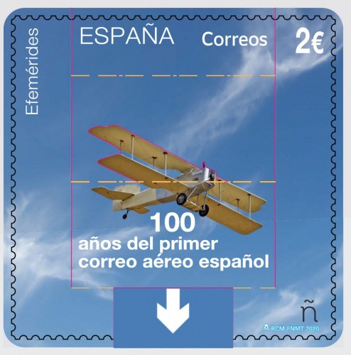 2020-06-30. Efemérides. 100 años del primer correo aéreo español. Final. Boceto. Baja.jpg