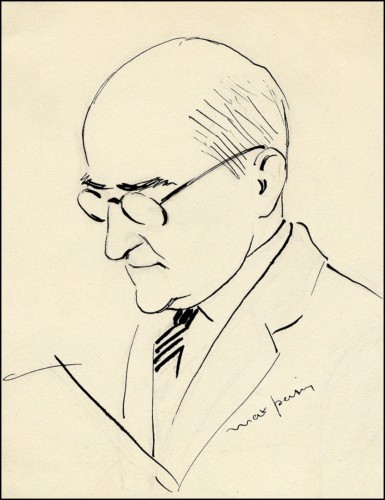El artista grabador Raoul Serres (1881-1971) dibujado por Max Persin