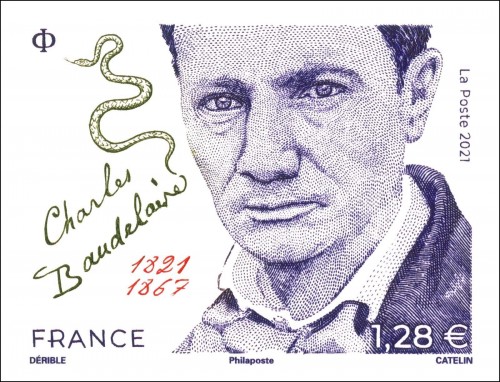 Imagen promocional de este nuevo sello francés de Baudelaire, diseñado por Patrick Dérible y grabado a buril por Elsa Catelin