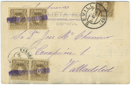 1902 Impresos con franqueo reclamado de 8 céntimos