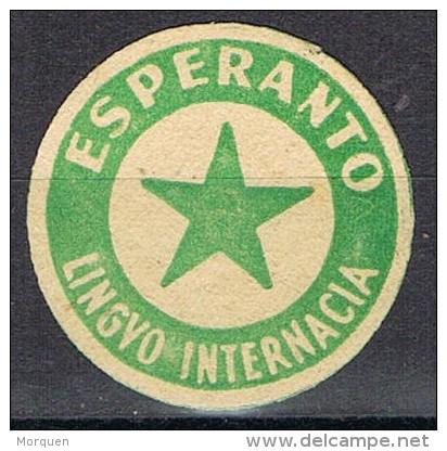 Estrella esperanto circular, adhesiva