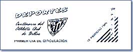 ATHLETIC CLUB. Matasello de 1º Día en Madrid. 2 de Febrero de 1998.