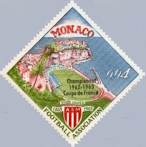 Association Sportive de Monaco Football Club. Campeón de Coupe de Francia 1963. Emisión: 1963.
