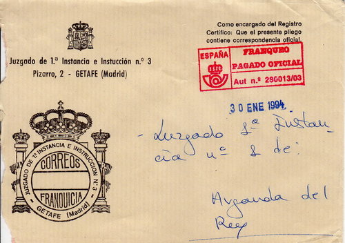 FRAN JUS Madrid  GETAFE Juzgado de 1 Instancia n 3 1994 R.jpg